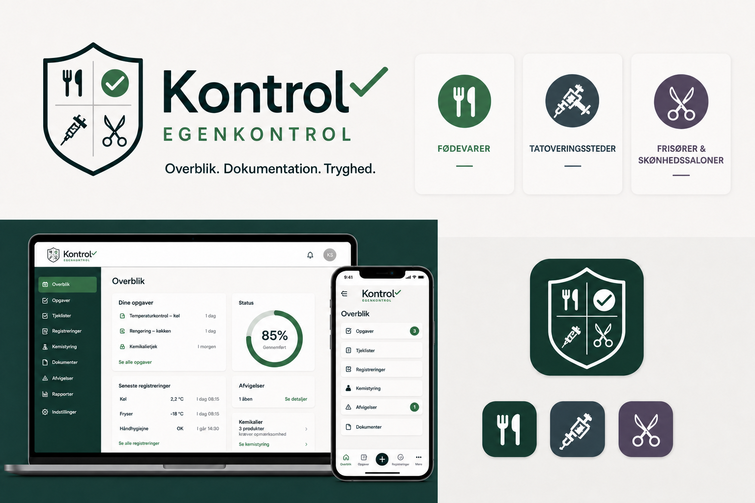 Egenkontrolprogrammet med digital egenkontrol på web og mobil
